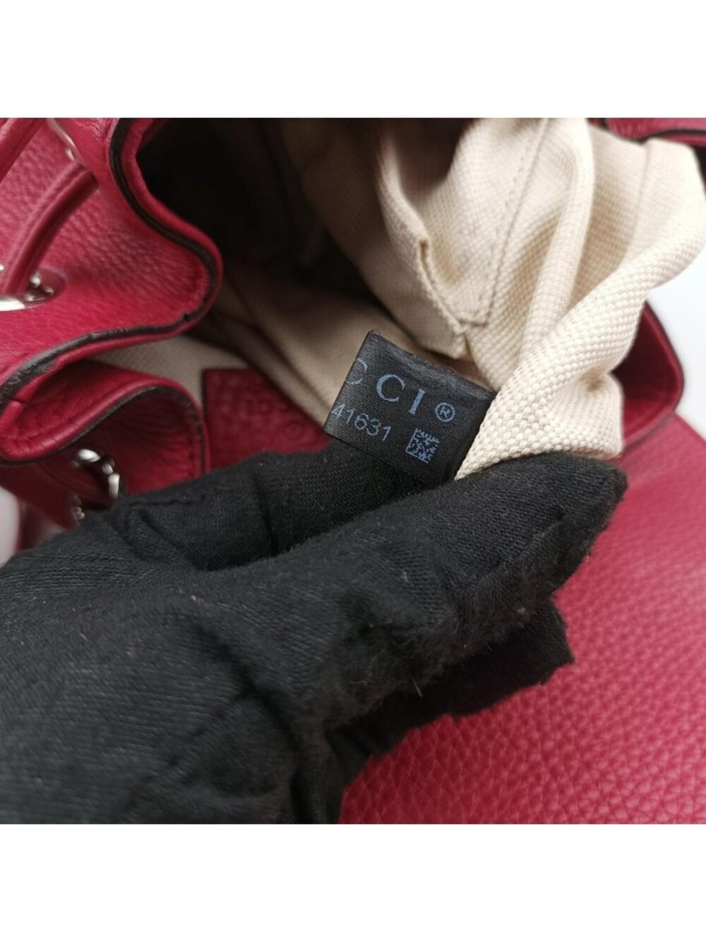 ★SOLD★ Gucci Bamboo Red Leather Backpack - Picture 13 of 15